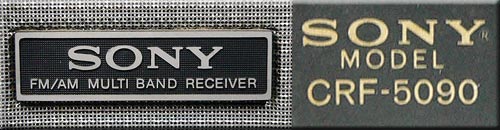 SSONY MODEL CRF-5090 9BAND RADIO