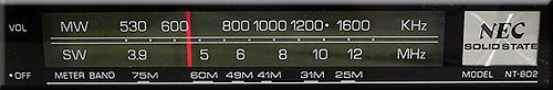 NEC MODEL NT-802 SW/MW 2BAND RADIO