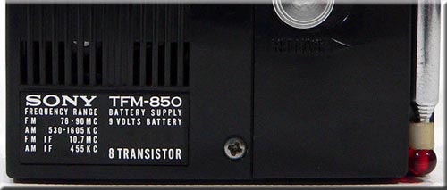 SONY MODEL TFM-850 FM/AM 2BAND RADIO