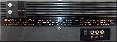 SONY TR-2000 MW/SW1/SW2/SW3/SW4 5BAND RADIO