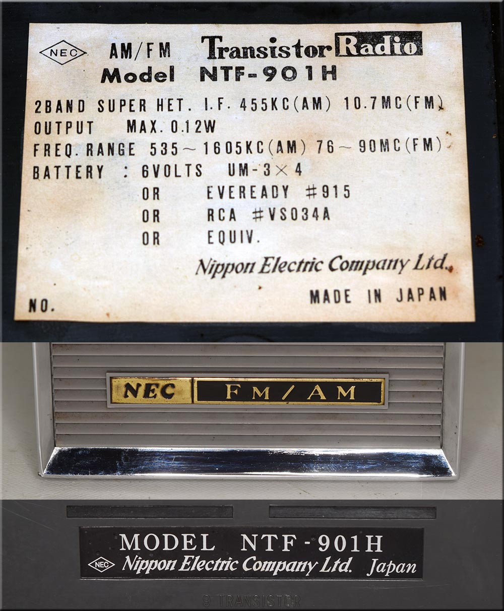 NEC MODEL NTF-901H FM/AM 2BAND RADIO