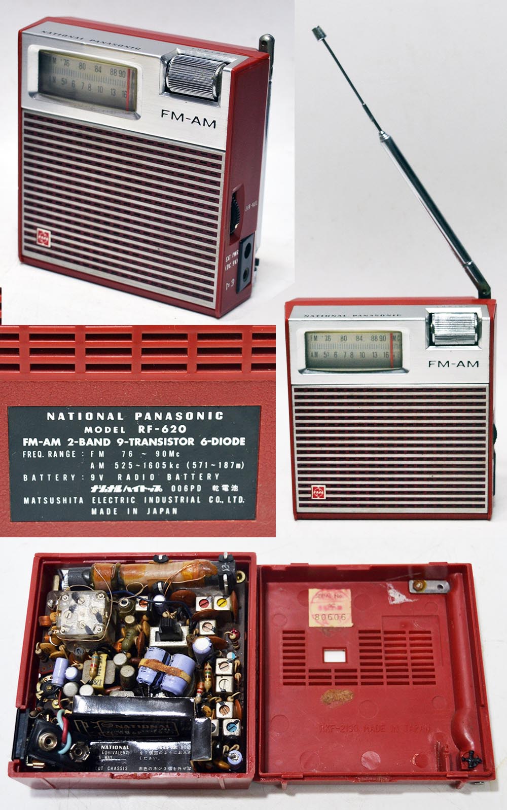 NATIONAL PANASONIC MODEL RF-620�i�ԁj FM/AM 2BAND RADIO