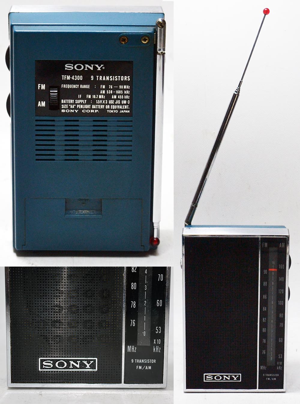 SONY MODEL TFM-4300 FM/AM 2BAND RADIO