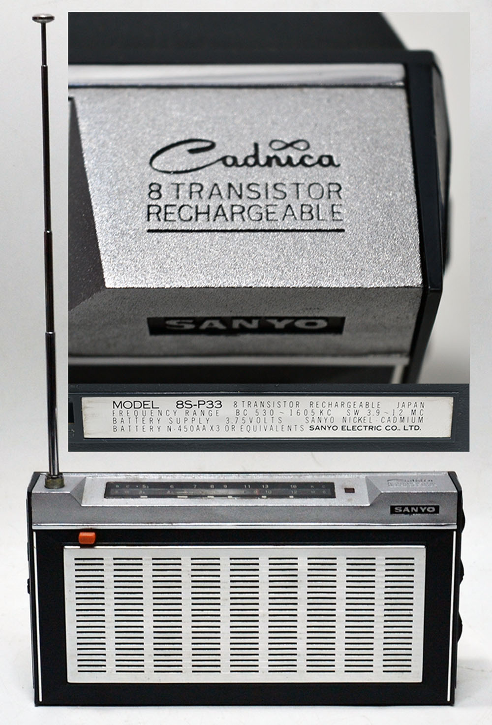 SANYO MODEL 8S-P33 BC/SW 2BAND RADIO