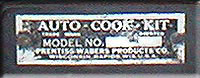 AUTO-COOK-KIT MODEL NO.8 STOVE